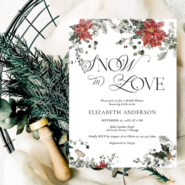 Elegant Watercolor Winter Floral Bridal Shower Invitation (Creator Uploaded)