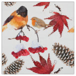 Elegant Watercolor Winter Pattern Fabric