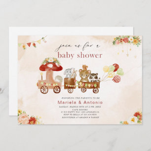 Elegant  Watercolor Woodland party Baby Shower Invitation