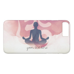 Elegant Watercolor Yoga Meditation Pose Om Symbol iPhone 8 Plus/7 Plus Case