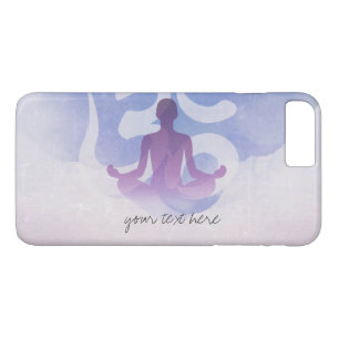 Elegant Watercolor Yoga Meditation Pose Om Symbol iPhone 8 Plus/7 Plus Case