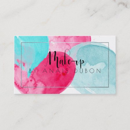★ Elegant Watercolour Make Up Business Card ★