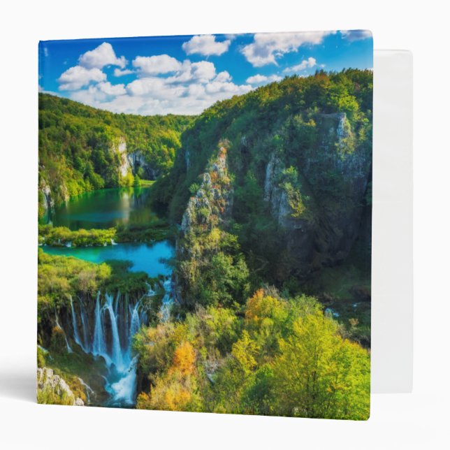 Elegant waterfall scenic, Croatia 3 Ring Binder (Front/Inside)