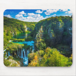 Elegant waterfall scenic, Croatia Mouse Pad