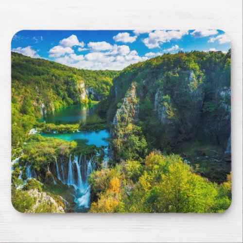 Elegant waterfall scenic Croatia Mouse Pad
