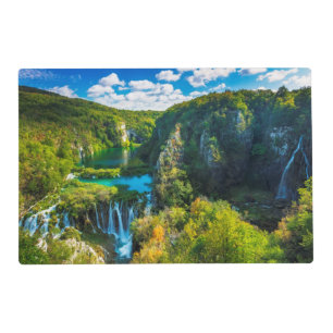 Elegant waterfall scenic, Croatia Placemat