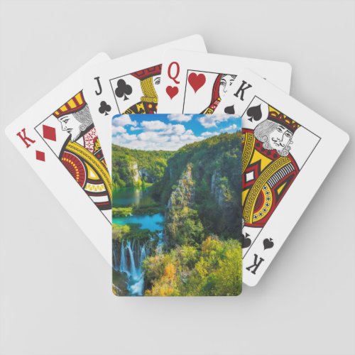 Elegant waterfall scenic Croatia Playing Cards