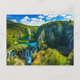 Elegant waterfall scenic, Croatia Postcard