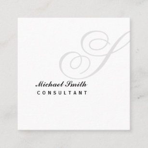 Elegant Watermark Monogram Square Business Card