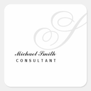 Elegant Watermark Monogram Square Sticker