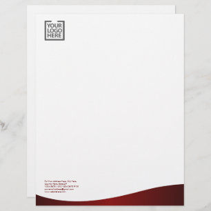 Elegant Wave Burgundy Corporate Identity Letterhead