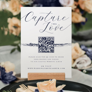 Elegant Wave Capture the Love Wedding QR Code Holder