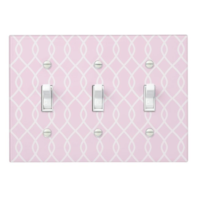 Elegant Wave Pattern Blush Pink Light Switch Cover (In Situ)