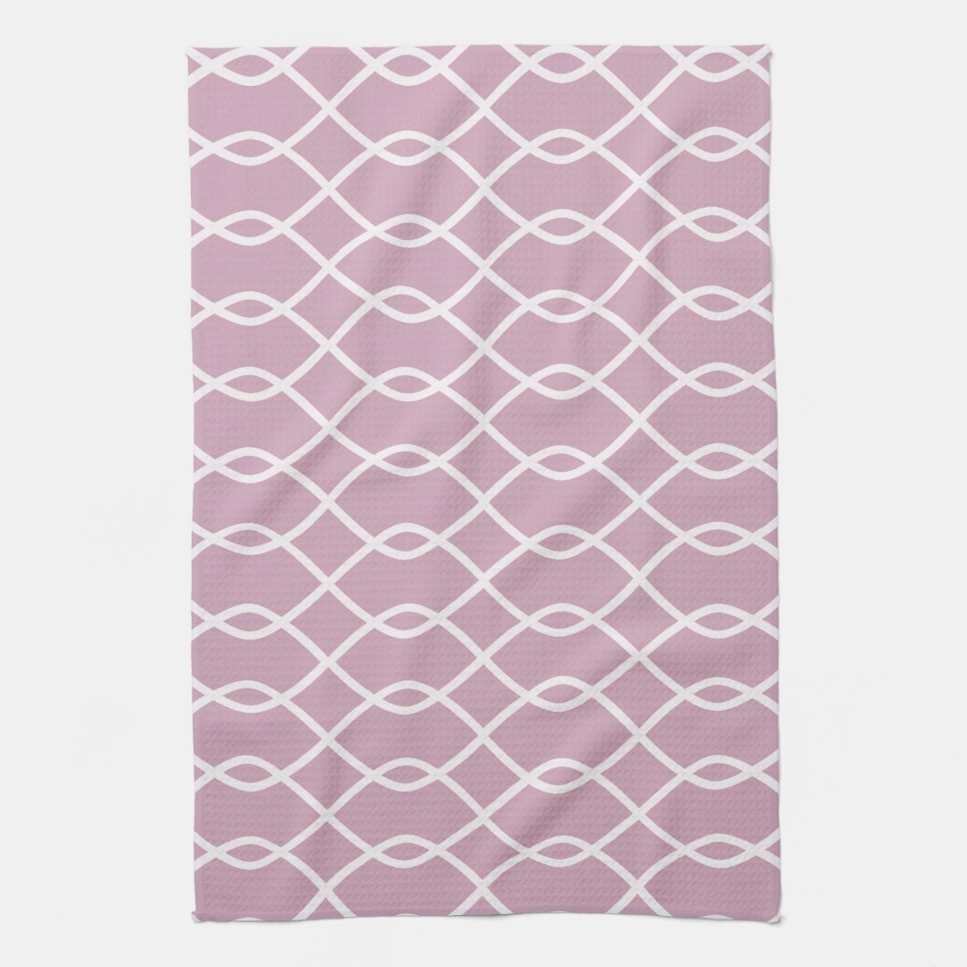ELEGANT WAVE PATTERN MAUVE Kitchen Towel Zazzle