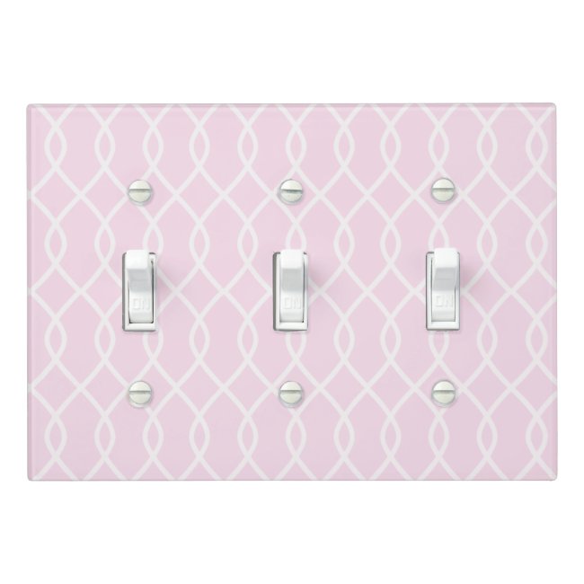 ELEGANT WAVE PATTERN Soft Pink Light Switch Cover
