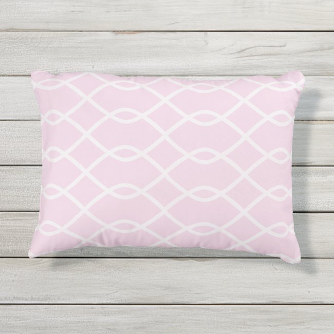 ELEGANT WAVE PATTERN - Soft Pink Outdoor Pillow