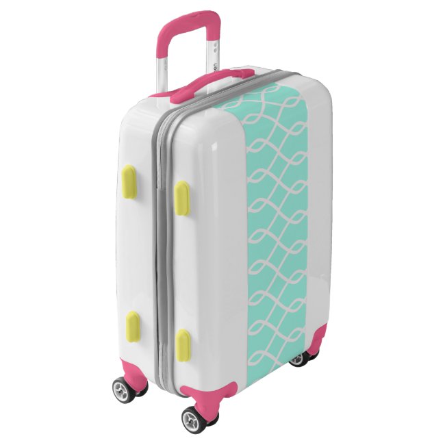 ELEGANT WAVE PATTERN - Teal Carry on Suitcase
