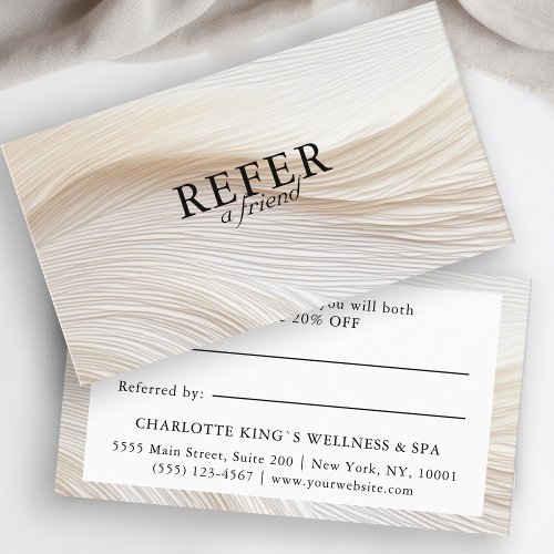 Elegant waves salon referral card