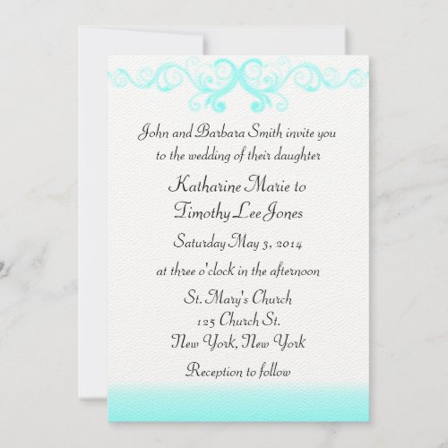 Elegant Waves Wedding Personalized Invites