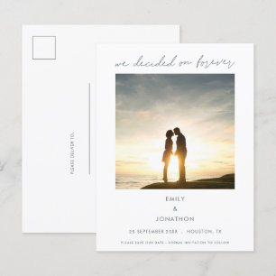 Elegant We Decided on Forever Photo Announcement Postcard