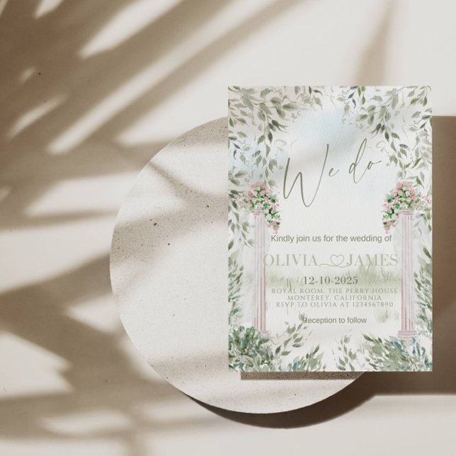 Elegant "We Do" Botanical Arch Wedding Party Invitation (Creator Uploaded)