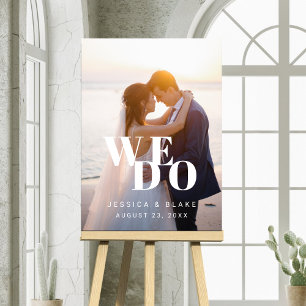 Elegant We Do Custom Photo Wedding Welcome Foam Board