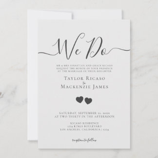 Elegant We Do Personalized Wedding Invitation