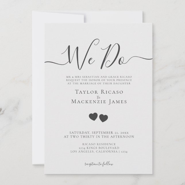 Elegant We Do Personalized Wedding Invitation (Front)