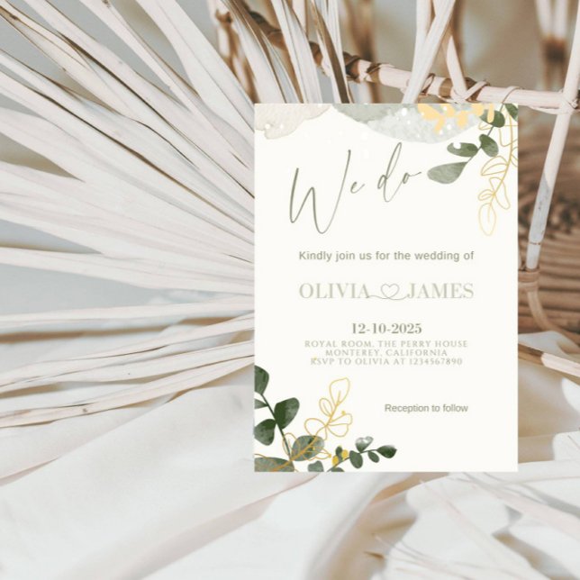 Elegant "We Do" Wedding – Modern Romantic Party Invitation (Creator Uploaded)