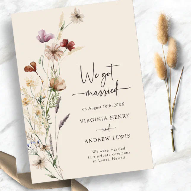 Elegant We Got Married Invitation | Zazzle