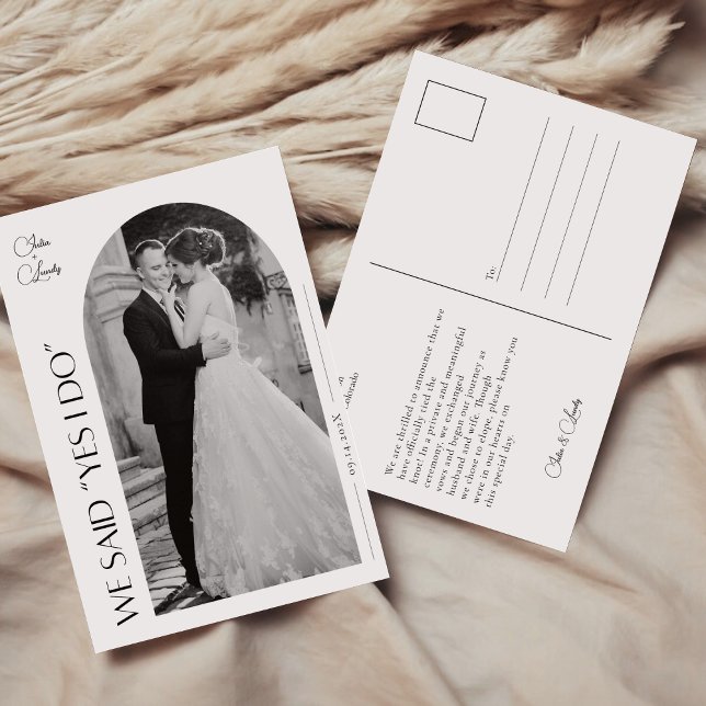 Elegant We Got Married Wedding Accouncement Card  (Creator Uploaded)