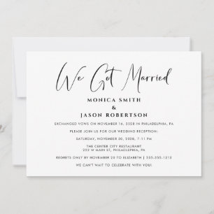 Elegant We Got Married Wedding Reception Announcement