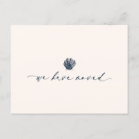 Elegant We Have Moved Handwritten Script | Blue