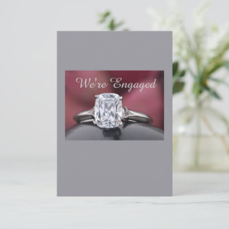 Elegant “We’re Engaged” Diamond Ring Party Thank You Card