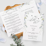 Elegant We Still Do, Vow Renewal Ceremony Program<br><div class="desc">Welcome your guest to your vow renewal ceremony with this exquisite ceremony program, featuring gorgeous watercolor greenery and floral details with attractive phrase "we still do" in graceful modern hand written calligraphy. Ability to personalize text in all sides. Option to keep or delete little hearts on the front next to...</div>