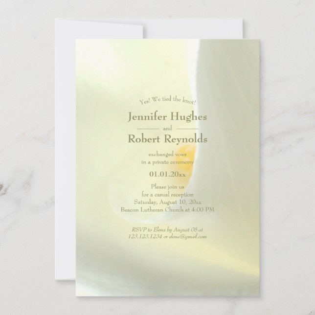 Elegant We Tied The Knot Floral Elopement Invitation (Front)