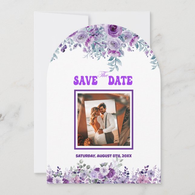 Elegant Wedding 007 by Nasrin Save the Date (Front)