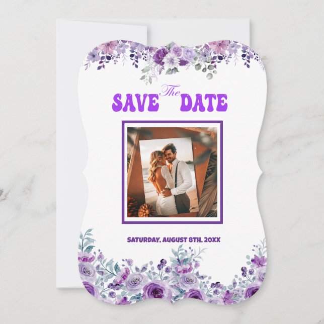 Elegant Wedding 007 by Nasrin Save the Date (Front)