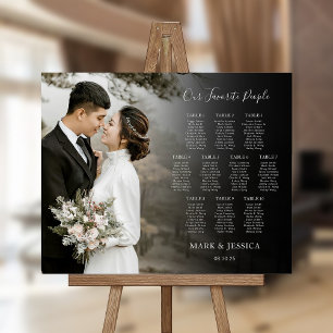 Elegant Wedding 10 table Seating Chart with Photo Foam Board