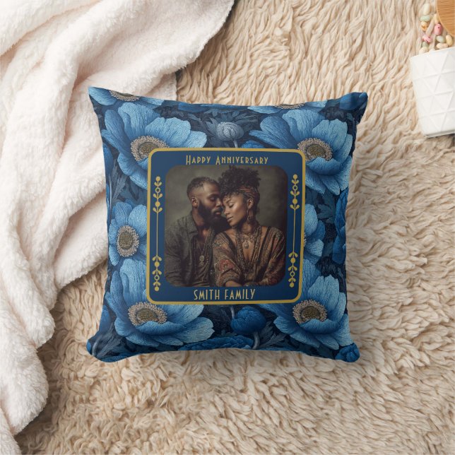 Elegant Wedding 15Th Anniversary Throw Pillow  (Blanket)