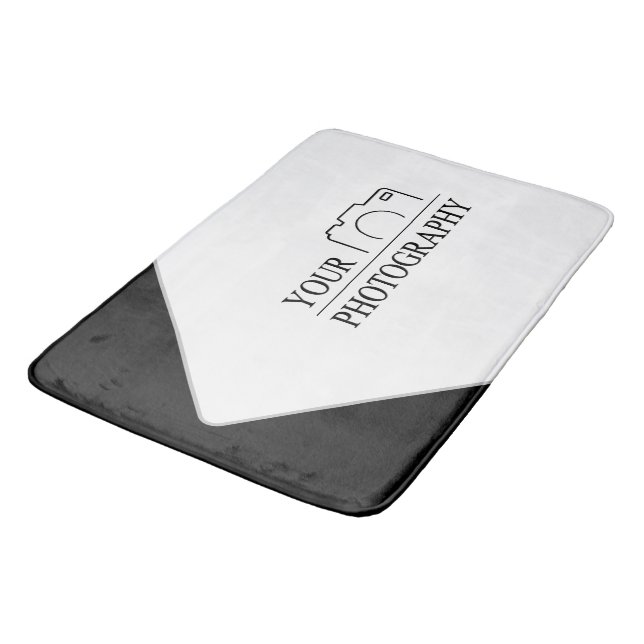 Elegant Wedding Add Personalized Photography Bath Mat (Angled)