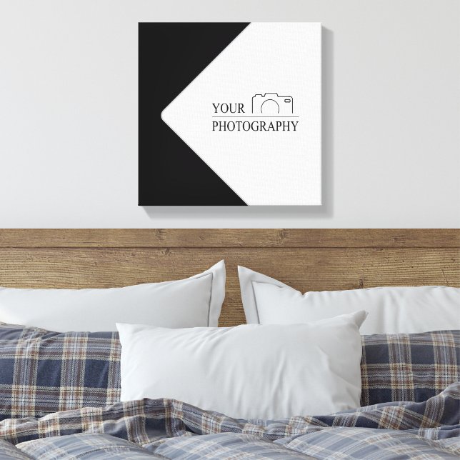 Elegant Wedding Add Personalized Photography Canvas Print (Insitu(Bedroom))