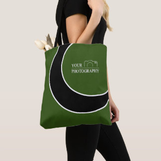 Elegant Wedding Add Personalized Photography Green Tote Bag