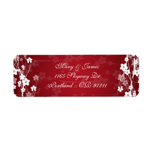 Elegant Wedding Address Cherry Blossom Red Label
