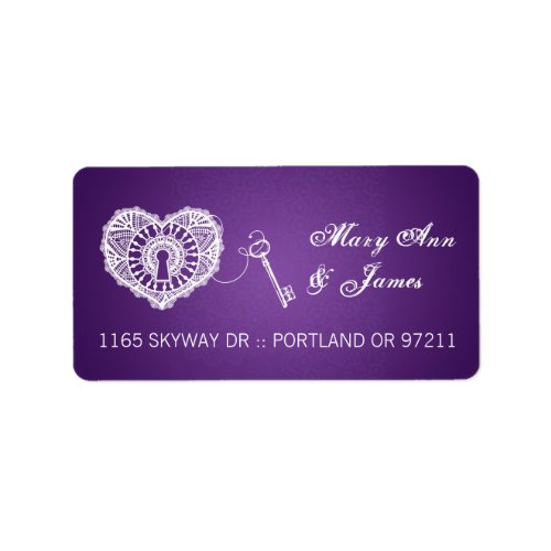 Elegant Wedding Address Key To My Heart Purple Label