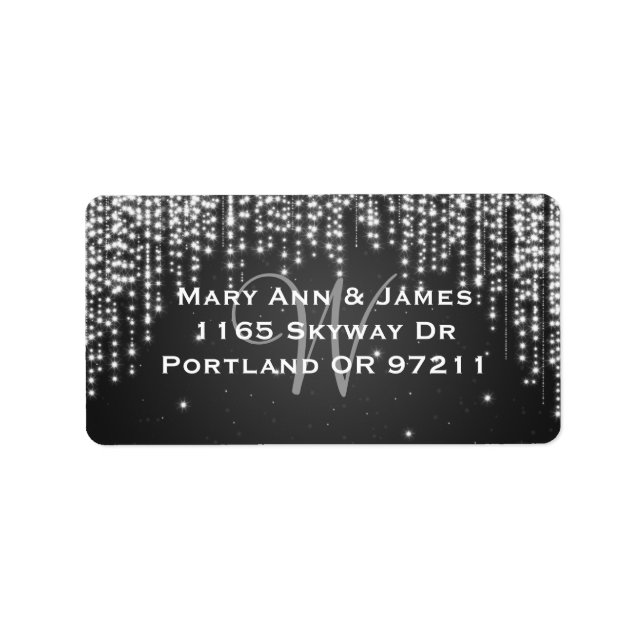 Elegant Wedding Address Night Dazzle Black Label (Front)