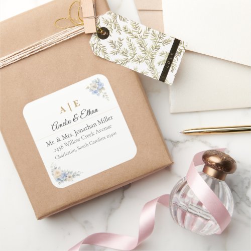 Elegant Wedding Address Stickers | Luxury Floral