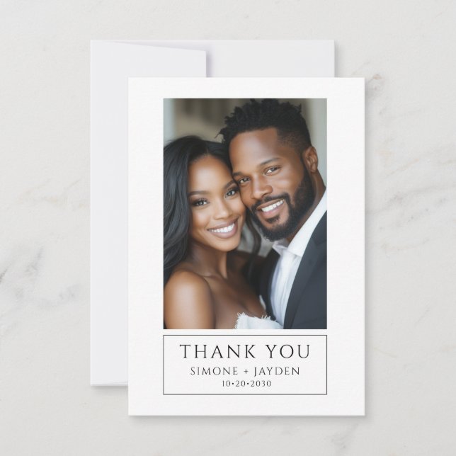 Elegant Wedding African American 2 Photo Thank You (Front)