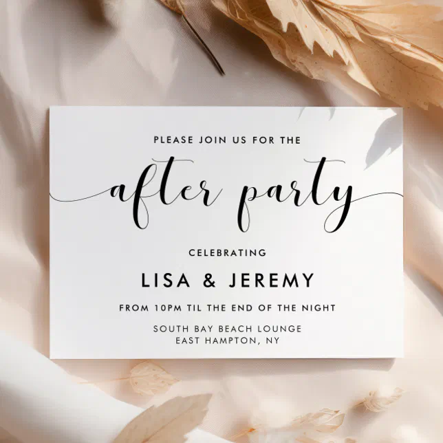 Elegant wedding after party invitation | Zazzle