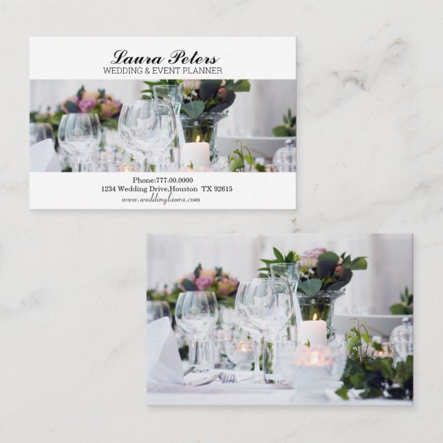 Elegant Wedding And Events Planner  Business Card (Front/Back)
